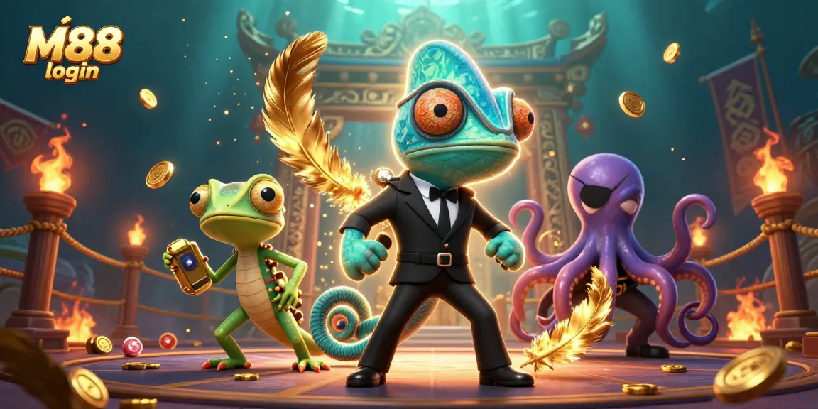 M88 login: Engage in thrilling gambling adventures with vibrant casino characters, dynamic visuals, and rich winning potential.
