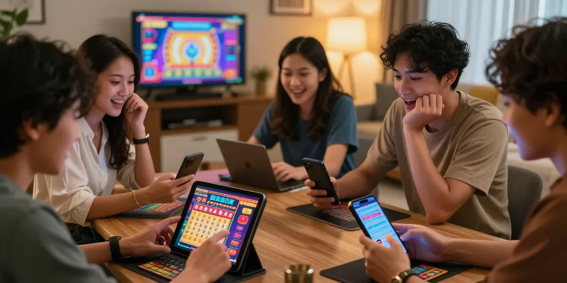 Pengguna menikmati pengalaman bermain togel online di ratutogel dengan antusiasme tinggi di ruang tamu yang nyaman.