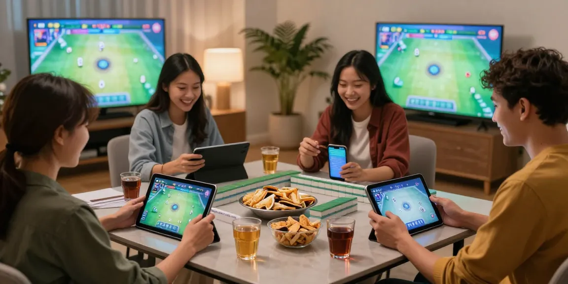 Friends enjoying Mahjong online via CIKA4D, showcasing interactive gameplay in a cozy setting.
